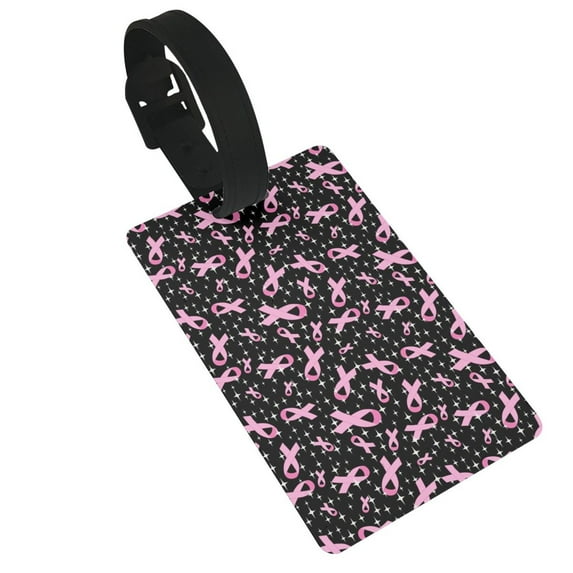 Kdxio Breast Cancer Awareness (2) Luggage Tags Privacy Cover ID Label Suitcase Tags Identifiers For School Bags,Suitcases