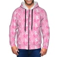 thumbnail image 1 of Kdxio Breast Cancer Awareness (3) Print Men Hoodies Casual Hoodies for Men with Zip Pockets Full Zip Long Sleeve Sweatshirt Sports Hooded Jacket-XX-Large, 1 of 5