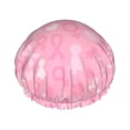 thumbnail image 1 of Kdxio Breast Cancer Awareness Print Shower Cap for Women,Elastic and Reusable,Double Waterproof Layers Bathing Hat, 1 of 9