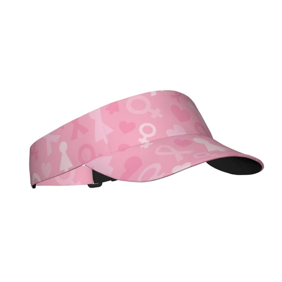 Kdxio Breast Cancer Awareness Print Sun Visor Hat Golf Visor Adjustable Velcro Outdoor Sports Cap For Men Women