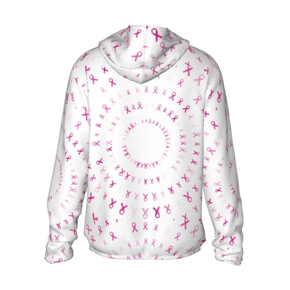 Kdxio Breast Cancer Awareness Print Women Men Sun Protection UPF 50+ Jackets Zip Up Long Sleeve Hoodie Hiking Lightweight with Pockets