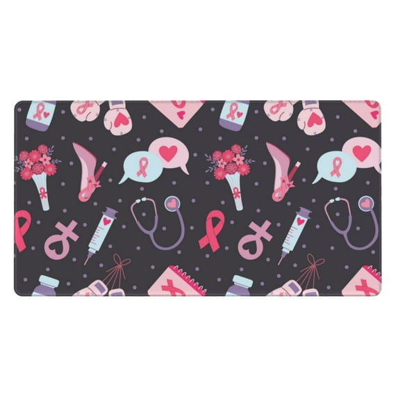 Kdxio Breast Cancer Awareness1 Print Large Gaming Mouse Pad,Non-Slip Base,Water Resist Keyboard Pad for Gamer,Office & Home,29.5 x 15.8 in