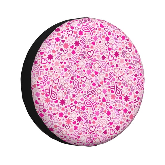 Kdxio Breast Cancer Awareness2 for Tire Cover Wheel Protectors Tyre Covers Weatherproof Wheel Covers Universal Fit for Trailer Rv SUV Truck Camper Travel Trailers 17 inch