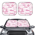 thumbnail image 1 of Kdxio Breast Cancer Pink Ribbons Awareness Print 2-Piece Sun Shade Front Windshield - Foldable Car Front Window Sunshades For Most Sedans Suv Truck, 1 of 6