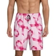 thumbnail image 1 of Kdxio Breast Cancer Ribbons Awareness Print Mens Sleep Shorts Bottoms Soft Comfy Pajama Wear Pants with Drawstring Pockets, 1 of 7