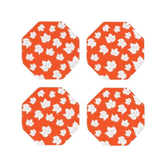 Kdxio Bright Autumn Leaves Charm Funny Coasters,4 Pcs Leather Coasters,Housewarming Gifts,Protect Furniture from Water Marks Scratch and Damage