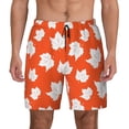 thumbnail image 1 of Kdxio Bright Autumn Leaves Charm Print Men's Swim Trunks with Compression Liner 7 Inch Inseam Quick Dry Swim Shorts, 1 of 5