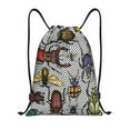 thumbnail image 1 of Kdxio Bright Insects Print Drawstring Backpack Bag,Waterproof Draw String Back Sack, Gym Drawstring Bags Swim Bag For Unisex, 1 of 9