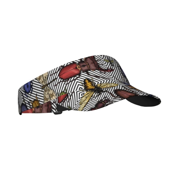 Kdxio Bright Insects Print Sun Visor Hat Golf Visor Adjustable Velcro Outdoor Sports Cap For Men Women