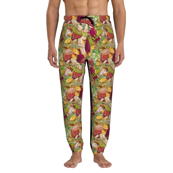 Kdxio Bright Mushrooms Pattern Joggers,Sweatpants for Men with Pockets-X-Large