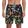 thumbnail image 1 of Kdxio Bright Mushrooms Print Men'S Swim Trunks With Compression Liner 7 Inch Inseam Quick Dry Swim Shorts, 1 of 7