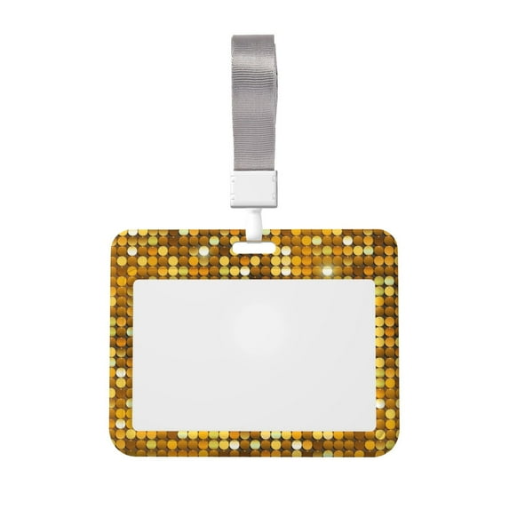 Kdxio Bright Shiny Golden Card Badge Holder Work Badge Sleeve for Office, School, Factory, ID Credit Cards, Driver Licenses and Passes