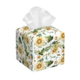 thumbnail image 1 of Kdxio Bright Sunflowers Print Tissue Box Cover,Square Decorative PU Leather Facial Paper Case Organizer Holder Dispenser for Bathroom,Night Stands,Desk,Car 5.2''X5.2''X5.2'', 1 of 8