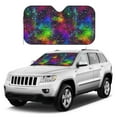 thumbnail image 1 of Kdxio Bright Universe Print Windshield Sun Shade, Foldable Sun Blocker for Car,Truck,SUV Automotive Interior Sun Protection,Reflective Shade for Front Windshield(Small), 1 of 7