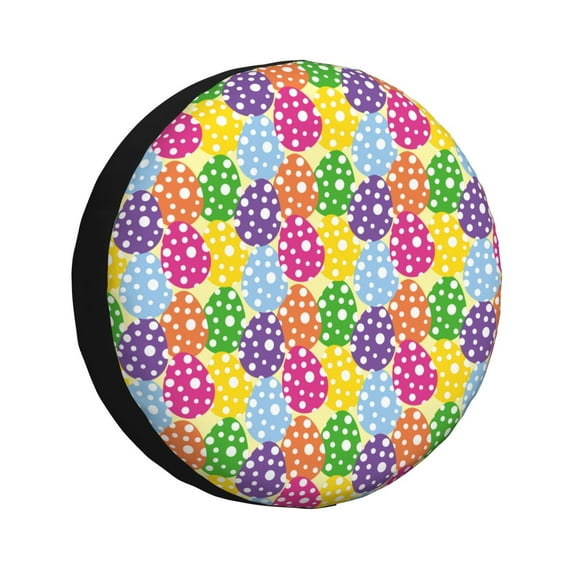 Kdxio Bright and colorful easter eggs Tire Cover Wheel Protectors Tyre Covers Weatherproof Wheel Covers Universal Fit for Trailer Rv SUV Truck Camper Travel Trailers-14 inch