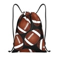thumbnail image 1 of Kdxio Brown Football On Black Print Drawstring Backpack Bag,Waterproof Draw String Back Sack, Gym Drawstring Bags Swim Bag For Unisex, 1 of 9
