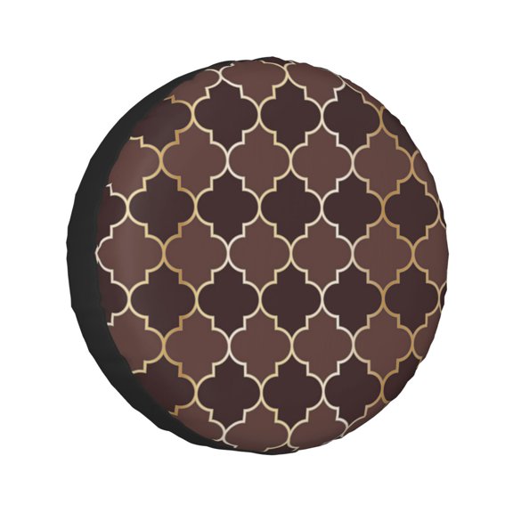 Kdxio Brown Gold Grid for Tire Cover Wheel Protectors Tyre Covers Weatherproof Wheel Covers Universal Fit for Trailer Rv SUV Truck Camper Travel Trailers 14 inch