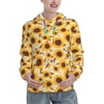 thumbnail image 1 of Kdxio Brown Leaf Pattern Sunflower Print Womens Oversized Hoodies Sweatshirts Hooded Pullover Tops Sweaters Casual-Large, 1 of 7