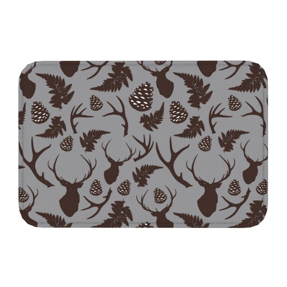 Kdxio Brown Moose with Pinecones,16" x 24", Non-Slip Front Door Mats,Outdoor Welcome Mat Washable