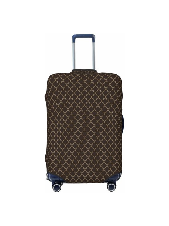 Brown Moroccan Trellis Pattern Luggage Cover for Travel,Elastic and Durable,Fits 18-32 Inch,-No luggage included