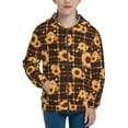 thumbnail image 1 of Kdxio Brown Plaid Sunflower Pattern Kids Boys Girls Zip Up Hoodie 3D Printed Hooded Sweatshirt Hoody Coat with Pocket 7-12 Y-Medium, 1 of 6