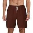 thumbnail image 1 of Kdxio Brown Print Men'S Swim Trunks With Compression Liner 7 Inch Inseam Quick Dry Swim Shorts, 1 of 7