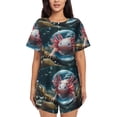 thumbnail image 1 of Kdxio Bubbles Axolotl Fantasy Print Pajamas Sets for Women Short-Sleeved Pjs with Lounge Shorts Two Piece Sleepwear S-4XL, 1 of 1