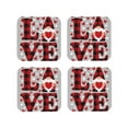 thumbnail image 1 of Kdxio Buffalo Plaid Love And Gnome Funny Coasters,4 Pcs Leather Coasters,Housewarming Gifts,Protect Furniture from Water Marks Scratch and Damage, 1 of 6