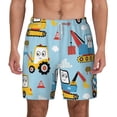 thumbnail image 1 of Kdxio Building Truck Print Men'S Swim Trunks With Compression Liner 7 Inch Inseam Quick Dry Swim Shorts, 1 of 7