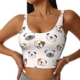 thumbnail image 1 of Kdxio Bulldog Face Print Workout Crop Tank Top for Women Racerback Yoga Tank Tops Athletic Sports Shirts Exercise Undershirts, 1 of 5