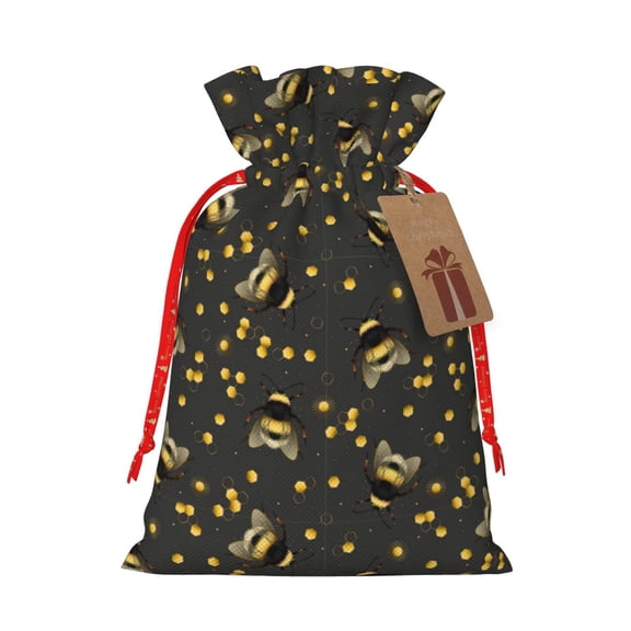 Kdxio Bumblebee Christmas Gift Bags, Birthday gift bags Xmas Presents Bags Holiday Gift Bags for Christmas Gifts, Weddings and Birthday-Medium