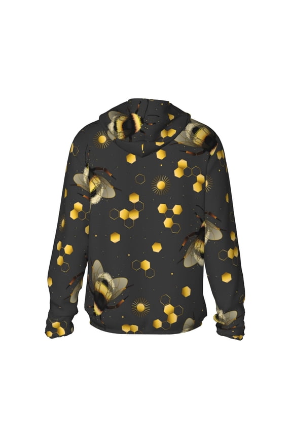 Bumblebee Print Women Men Sun Protection UPF 50+ Jackets Zip Up Long Sleeve Hoodie Hiking Lightweight with Pockets