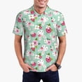 thumbnail image 1 of Kdxio Bunny And Rose Print Men's Short Sleeve Polo Shirt,Midweight Men's Shirt, 1 of 6