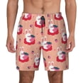 thumbnail image 1 of Kdxio Bunny And Strawberry Print Men's Swim Trunks with Compression Liner 7 Inch Inseam Quick Dry Swim Shorts, 1 of 7