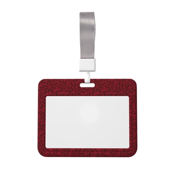 Kdxio Burgundy Floral Card Badge Holder Work Badge Sleeve for Office, School, Factory, ID Credit Cards, Driver Licenses and Passes