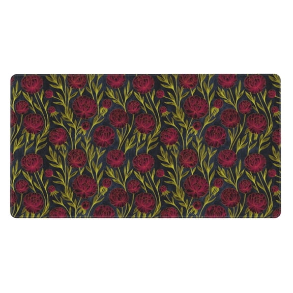 Kdxio Burgundy Peony Flowers Print Large Gaming Mouse Pad,Non-Slip Base,Water Resist Keyboard Pad for Gamer,Office & Home,29.5 x 15.8 in