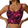 thumbnail image 1 of Kdxio Burgundy Tie Dye Print Workout Crop Tank Top for Women Racerback Yoga Tank Tops Athletic Sports Shirts Exercise Undershirts, 1 of 1