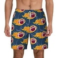 thumbnail image 1 of Kdxio Burning Rugby Balls Print Men'S Swim Trunks With Compression Liner 7 Inch Inseam Quick Dry Swim Shorts, 1 of 7