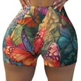 thumbnail image 1 of Kdxio Butterflies On Rocky Cliff Print Workout Shorts for Women Seamless Soft Smooth Gym Yoga Scrunch Active Shorts, 1 of 5