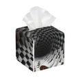 thumbnail image 1 of Kdxio Butterflies Optical Illusion Print Tissue Box Cover,Square Decorative PU Leather Facial Paper Case Organizer Holder Dispenser for Bathroom,Night Stands,Desk,Car 5.2''X5.2''X5.2'', 1 of 6