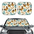 thumbnail image 1 of Kdxio Butterflies Print 2-Piece Sun Shade Front Windshield - Foldable Car Front Window Sunshades For Most Sedans Suv Truck, 1 of 6