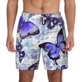 thumbnail image 1 of Kdxio Butterflies Print Men'S Swim Trunks With Compression Liner 7 Inch Inseam Quick Dry Swim Shorts, 1 of 7