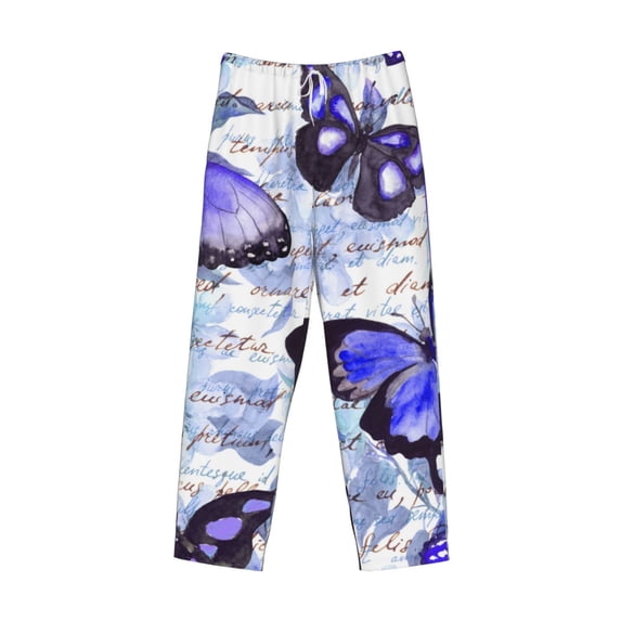 Kdxio Butterflies Print Men's Sleep Pajama Pant Lounge Pants with Pockets
