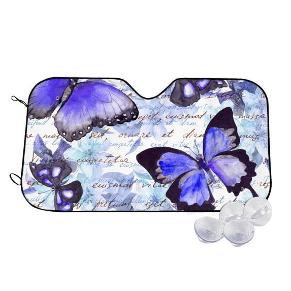 Kdxio Butterflies Print Windshield Sun Shade,UV Rays and Sun Heat Protection,Sunshade for Car Windshield,Car Shade Front Windshield - Medium
