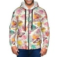 thumbnail image 1 of Kdxio Butterflies and Roses Print Men Hoodies Casual Hoodies for Men with Zip Pockets Full Zip Long Sleeve Sweatshirt Sports Hooded Jacket-Small, 1 of 5