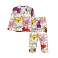 thumbnail image 1 of Kdxio Butterflies and Vintage Women's Pajama Sets Long Sleeve Button Down Sleepwear Nightwear Soft Pjs Lounge Sets-Medium, 1 of 7