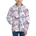 thumbnail image 1 of Kdxio Butterflies in Pastel Pattern Kids Boys Girls Zip Up Hoodie 3D Printed Hooded Sweatshirt Hoody Coat with Pocket 7-12 Y-Medium, 1 of 6