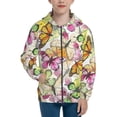 thumbnail image 1 of Kdxio Butterflies2 Pattern Kids Boys Girls Zip Up Hoodie 3D Printed Hooded Sweatshirt Hoody Coat with Pocket 7-12 Y-Small, 1 of 6