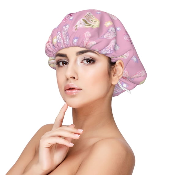 Kdxio Butterfly 1 Pattern Satin Bonnet Silk Bonnet Hair Bonnet for Sleeping Hair Bonnets for Women Curly Natural Hair