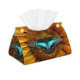 thumbnail image 1 of Kdxio Butterfly Alighted On Sunflowers Print Tissue Box Cover,Modern PU Leather Rectangular Tissue Box Holder for Bathroom Living Room Bedroom Office Desk Car Home, 1 of 6